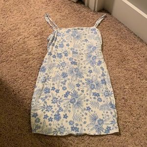 Blue and white floral dress